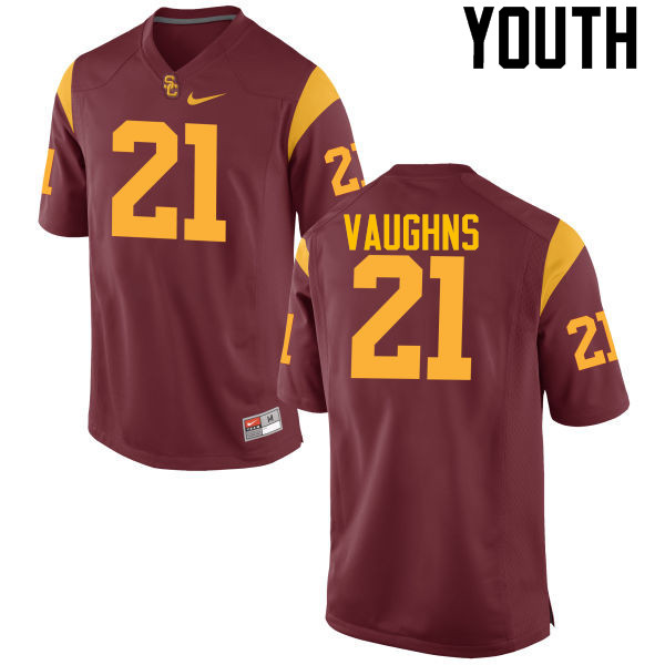 Youth #21 Tyler Vaughns USC Trojans College Football Jerseys-Cardinal